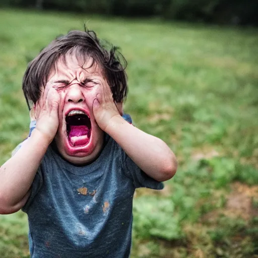 Image similar to a screaming child having a tantrum