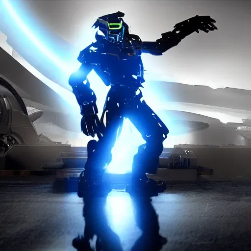 Prompt: Steampunk tron on halo