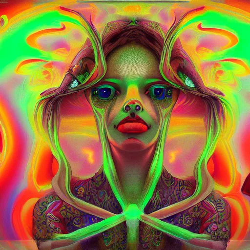 Image similar to third - eye visions, psychedelic art, artist interpretation, psychedelic interpretation, hallucinatory art, cgsociety contest winner, artstation hd, 4 k