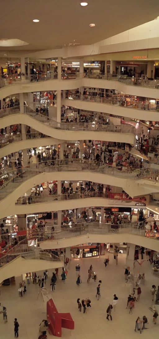 Image similar to the interior of a 1 9 8 0 s mall