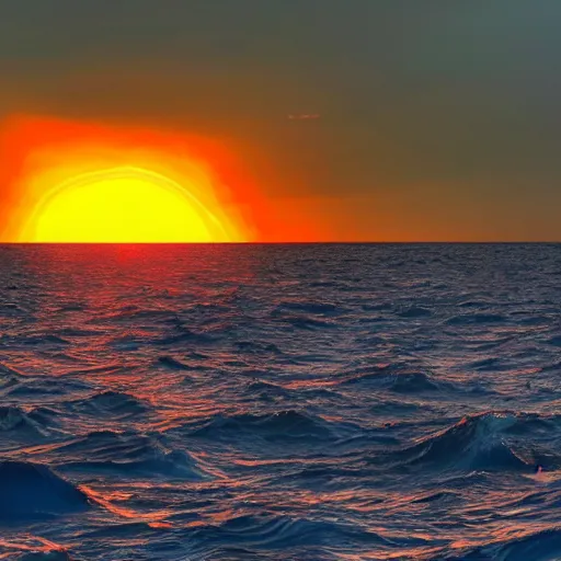 Image similar to the last sunset on earth before it explodes