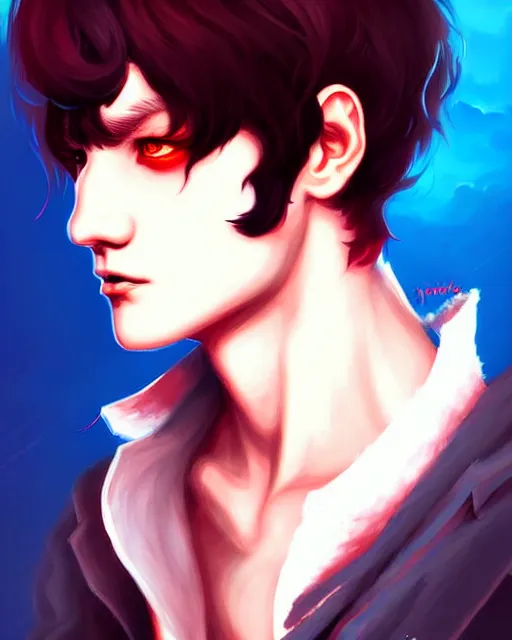 Image similar to digital art, fantasy portrait of vampire jungkook, by james jean, by ross tran, ultra detailed, character design, concept art, trending on artstation,