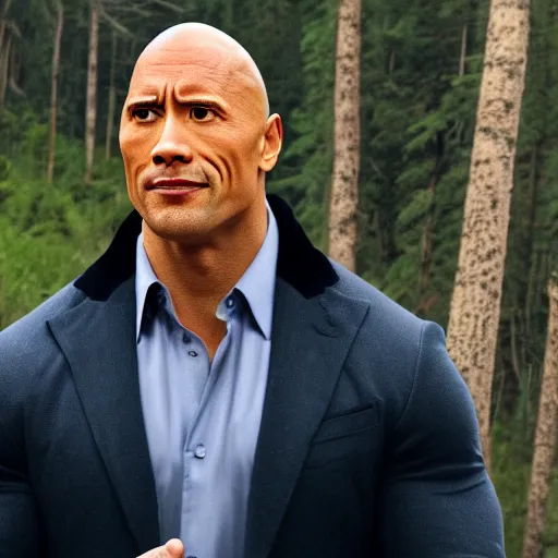 dwayne the rock Johnson huge eyebrows trail cam, Stable Diffusion