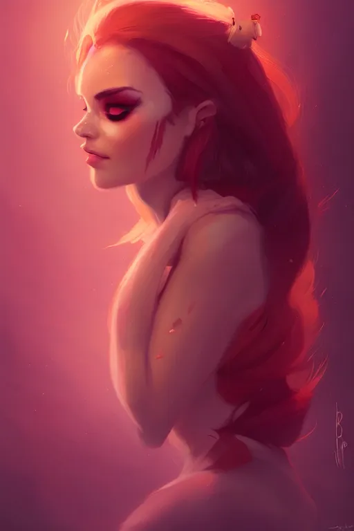 Image similar to a detailed portrait of a beautiful woman with ( red panda ) features, in professional makeup, dramatic lighting, by lois van baarle, ross tran, greg rutkowski, 4 k, trending on artstation