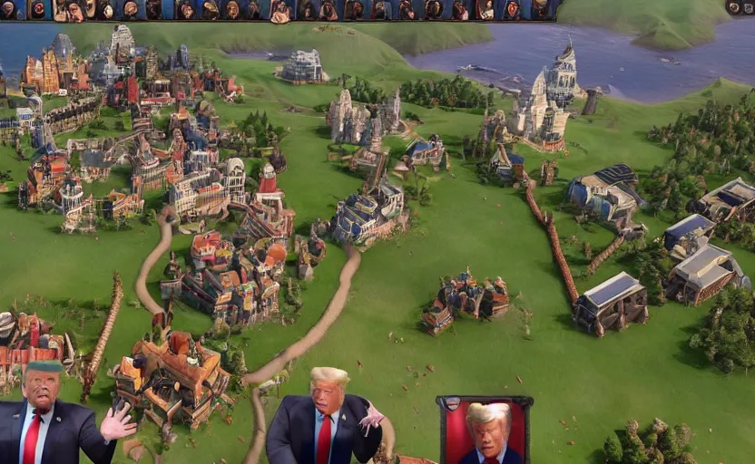 Image similar to “ trump character screen civilization 6 ”