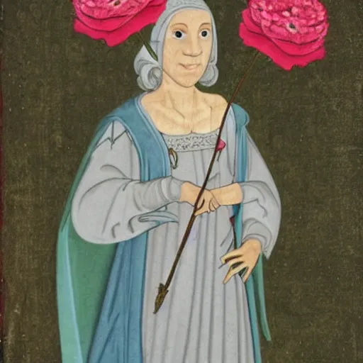 Prompt: medieval carnation lady