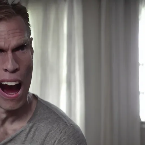 Image similar to Live Action Still of Jerma in Psycho (film), real life, hyperrealistic, ultra realistic, realistic, highly detailed, epic, HD quality, 8k resolution, body and headshot, film still