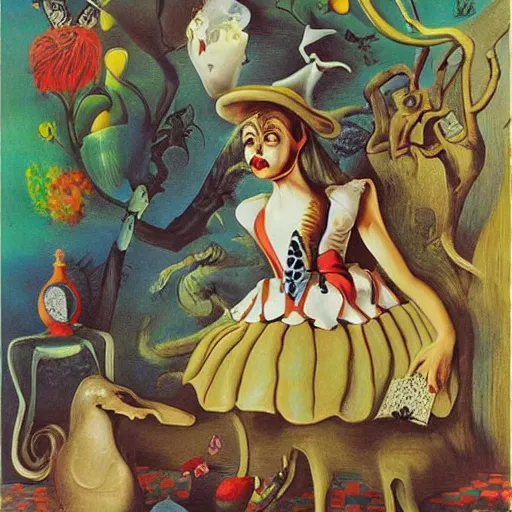 Image similar to alice in wonderland by salvador dali