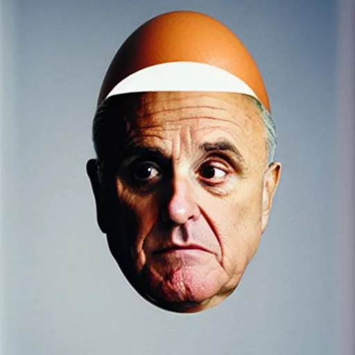 Prompt: Rudy Giuliani in an eggshell photographed by Anne Geddes