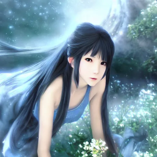 Image similar to beautiful rinoa by wang ling wlop,