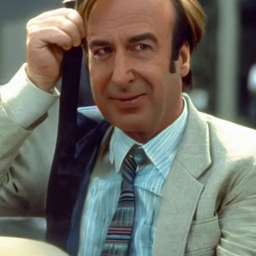 Prompt: A still of Saul Goodman in Back to the Future