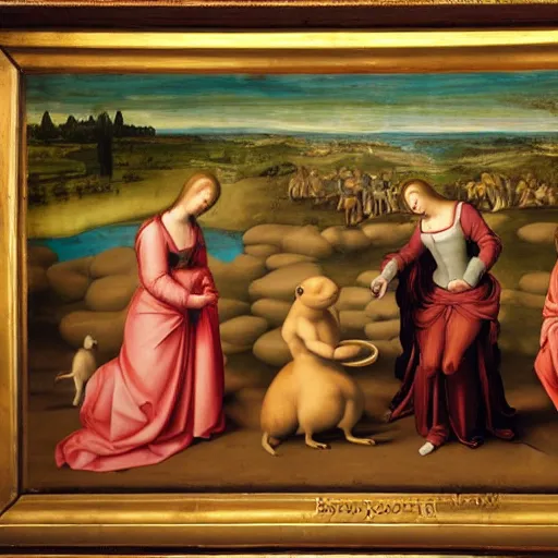 Prompt: a renaissance painting off a capybara