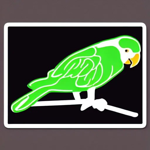 Prompt: green parrot neon sign