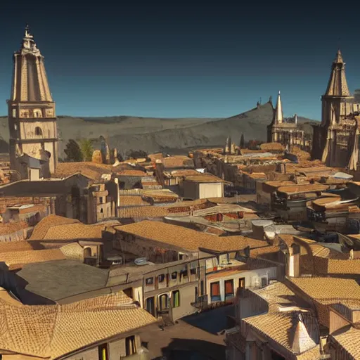 Prompt: city of zamora in spain, futuristic look, highly detailed body, very powerful, photorealistic camera shot, crisp quality and light reflections, unreal engine 5 quality render