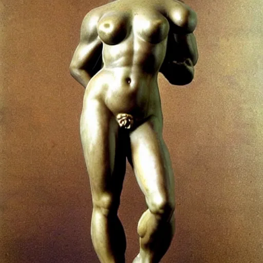 Image similar to venus de milo with big muscular arms