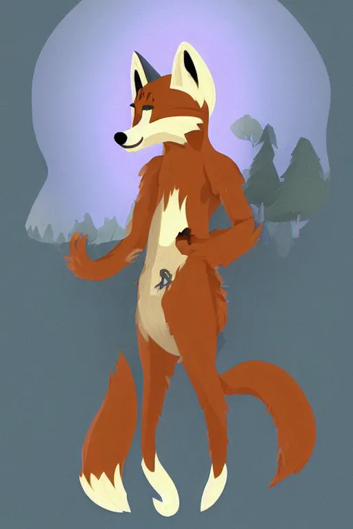 Prompt: a medieval anthropomorphic fox furry fursona with a fluffy tail in a forest, backlighting, trending on artstation, cartoon, trending on furaffinity, furry art, lineless