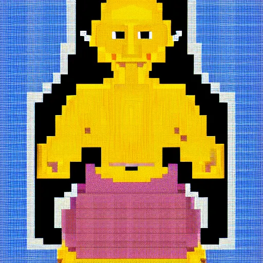 Prompt: pixel art avatar of a little buddha