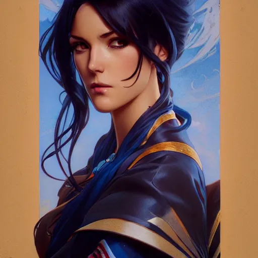 Prompt: highly detailed vfx portrait of nico robin, greg rutkowski, loish, rhads, makoto shinkai, tom bagshaw, alphonse mucha, sharp focus, art by artgerm and greg rutkowski, backlit, harsh overhead sunlight, blue eyes,