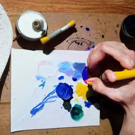 Image similar to happy artists painting things