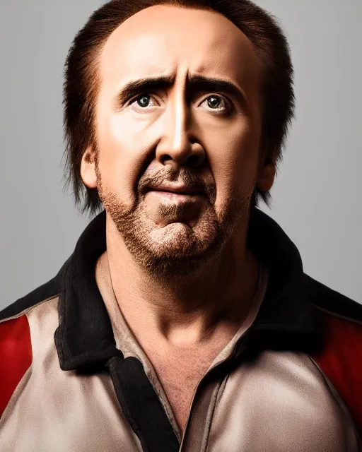 Image similar to nicolas cage headshot headshot even lighting