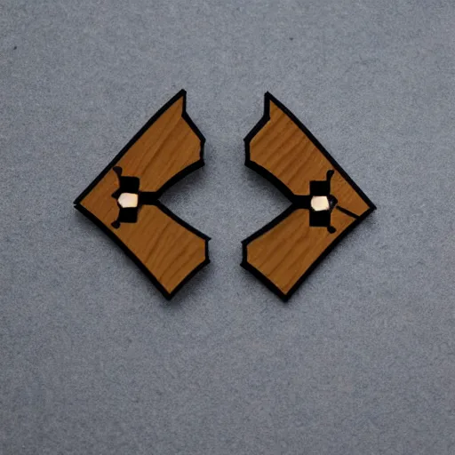 Image similar to lasercut segmented 2d wood earrings, graphic designs from world of warcraft