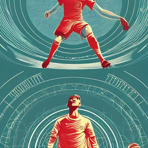 Image similar to illustration of soccer emotions, by Victo Ngai and James Gilleard and Bruce Pennington