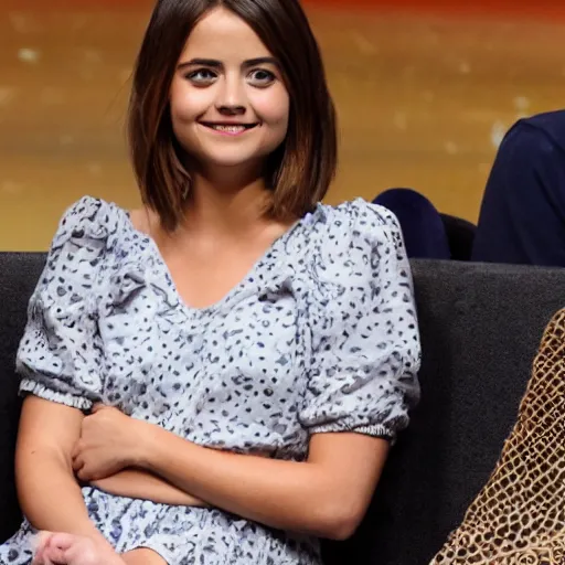 Prompt: jenna coleman smiles as she falls asleep