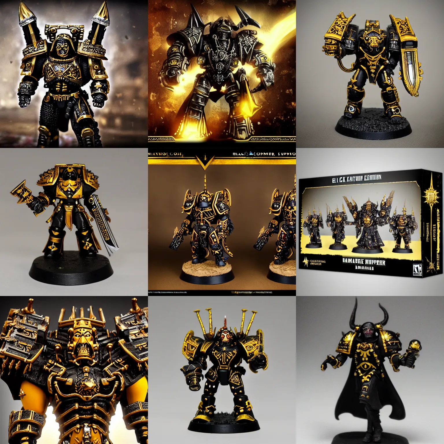 Prompt: black and gold warhammer 4 0 k emperor, cinematic