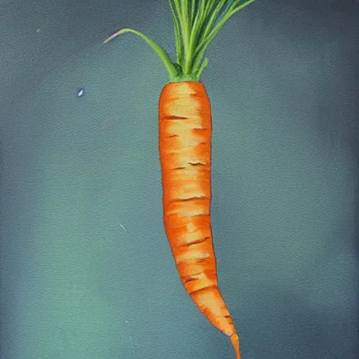 Image similar to Creepy painting of a carrot