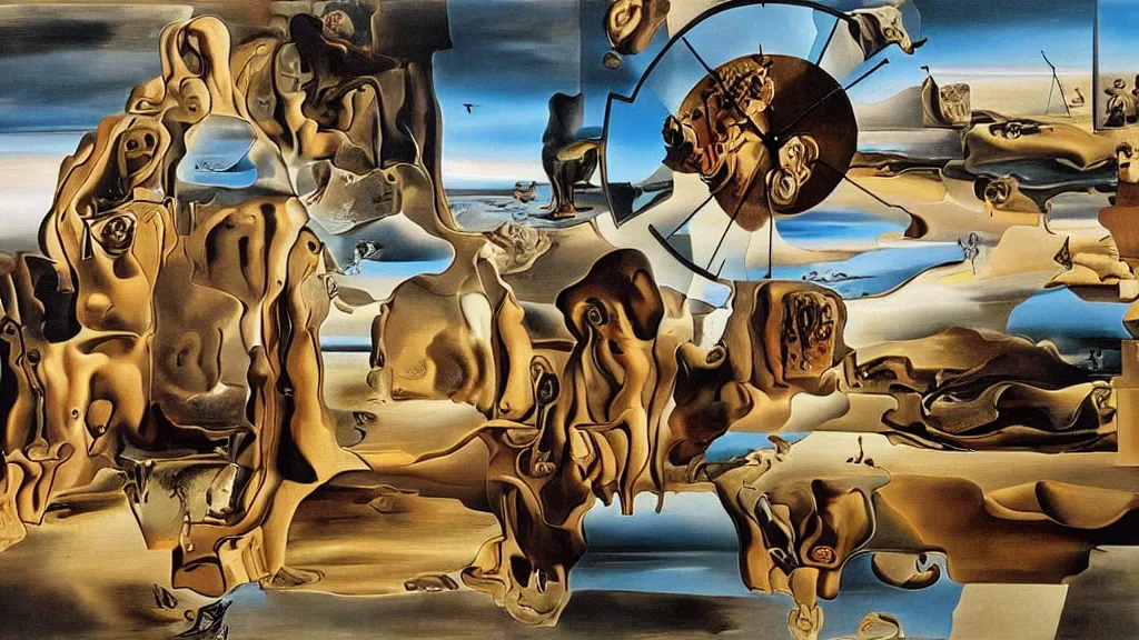 Prompt: the newest masterpiece of salvador dali, it is called ; time doesn't exist