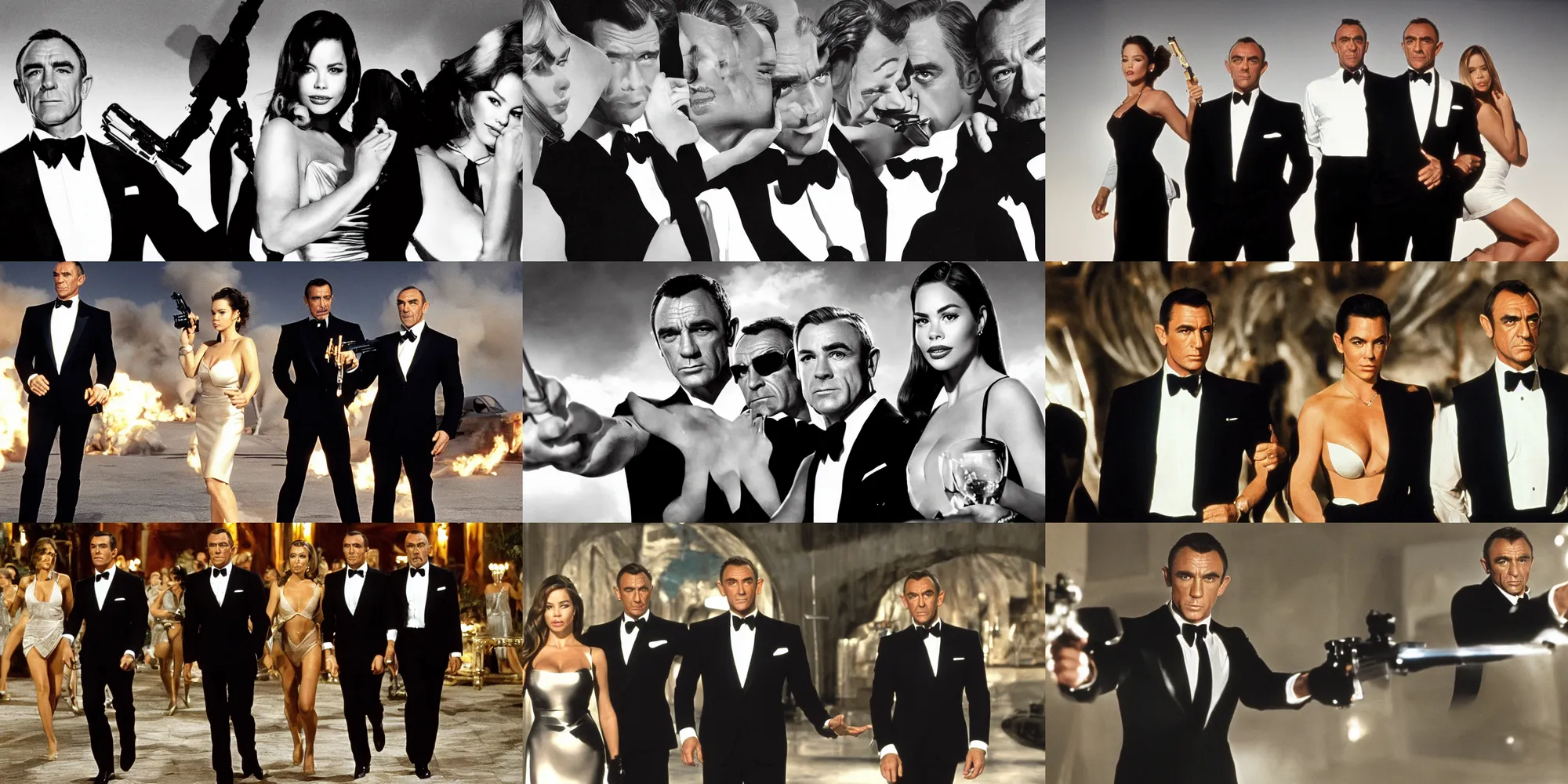 Prompt: james bond intro, starring sean connery and sofia vergara