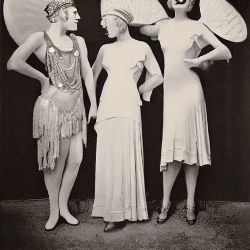 Image similar to a vintage 1 9 3 0 s kodachrome photograph of a avent - gard fashion haute couture collection opera ensemble inspired by the roman god apollo, the god of the sun.