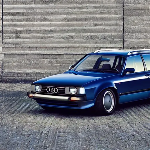 Image similar to “An Audi RS6 avant if it were made it the 1970s, 4K, ultra realistic, brochure photo”