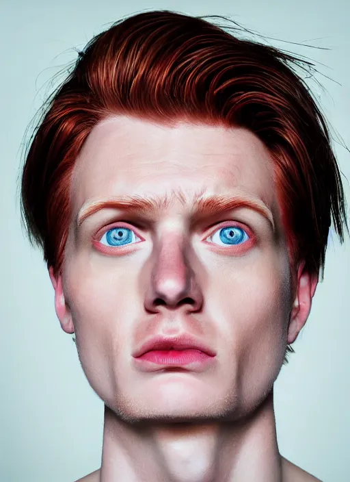 Image similar to 3 0 0 0 ( philip j. fry ) portrait photography feroflex photorealistic studio lighting ektachrome detailed intricate face details, ultradetails, beautiful face