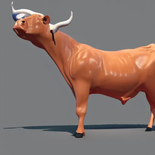 Image similar to a 3d render of mark zuckerburg half human half cow getting his udders milked, in the style of beeple,