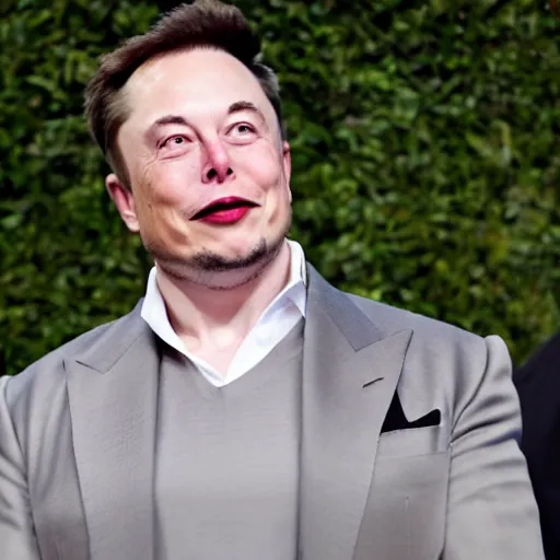 Prompt: elon musk dressed in a alexander mcqueen outfit