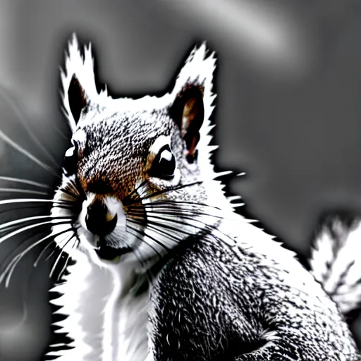 Image similar to mono chrome outline of a squirrel with a white background