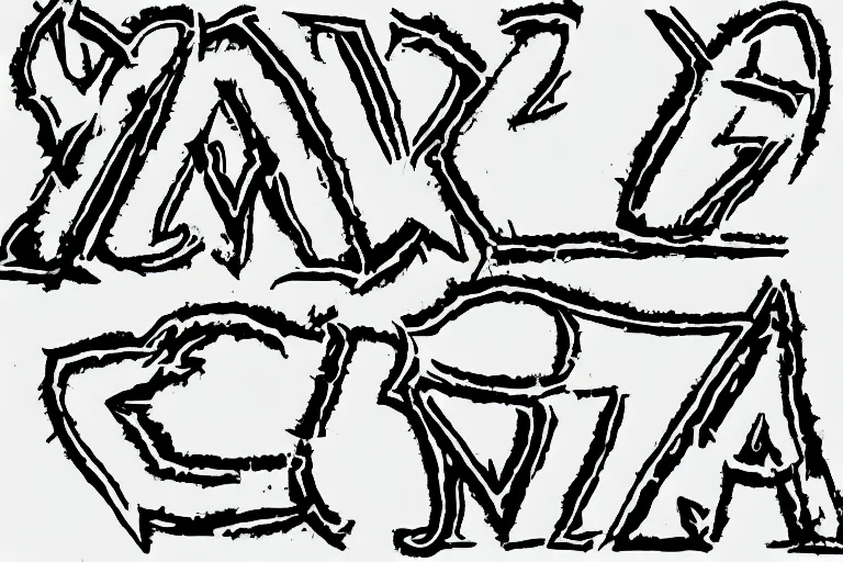 Prompt: a logo for the punkband \'RAROS\' made in MS-Paint