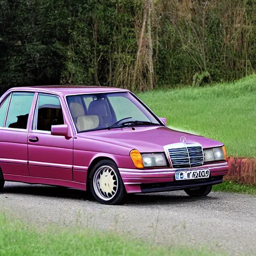 Image similar to Mercedes 190E crashing against a teletubbie