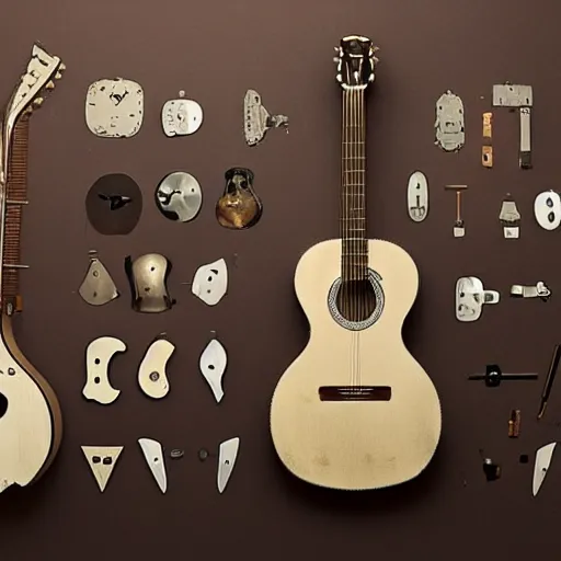 Image similar to guitar taken apart by todd mclellan