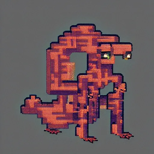 Image similar to pixel art cronenberg creature