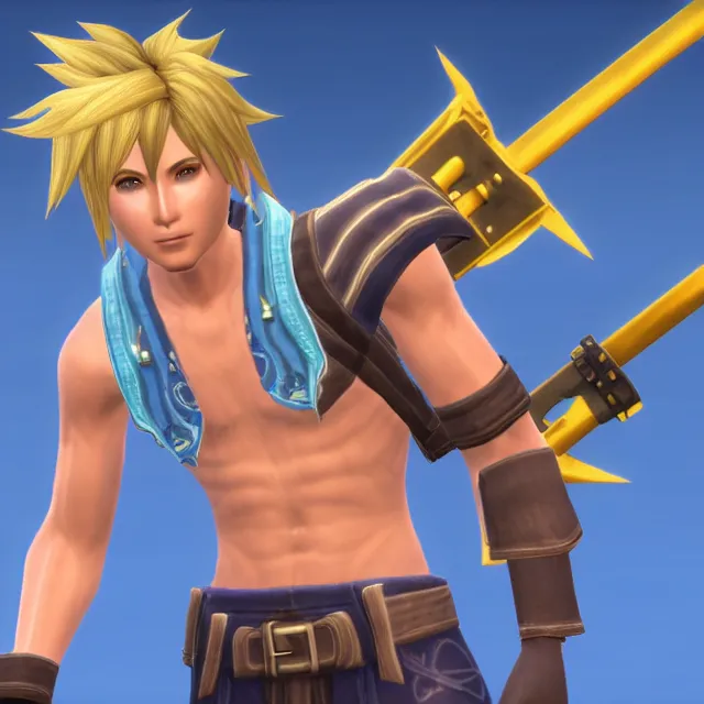 Image similar to Tidus from Final Fantasy X in The Sims 4,