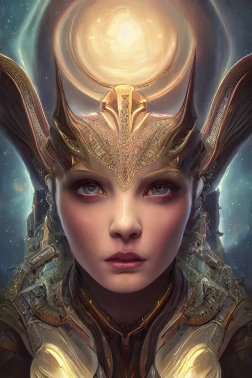 Image similar to portrait of a beautiful female hybrid cybernetic atlantean anubis elsa jean alien warrior, regal, realistic, refined, detailed, digital art, jessica rossier, michael cheval, esao andrews, steampunk, walt disney ( 1 9 3 7 ), francois boucher, oil painting, highly detailed, cinematic lighting, unreal engine, 8 k, hd