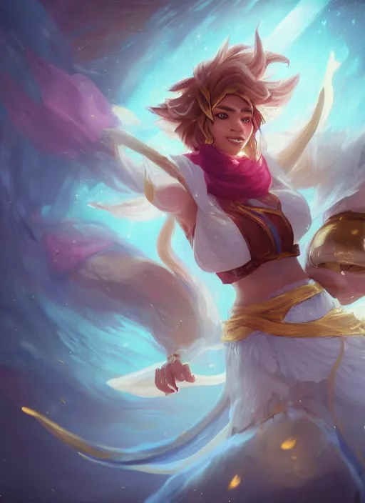 Image similar to taliyah, from league of legends, in shape, cosplay, exhibant au naturel, symmetrical body, hyper detailed, digital art, trending in artstation, cinematic lighting, studio quality, smooth render, unreal engine 5 rendered, octane rendered, art style by klimt and nixeu and ian sprigger and wlop and krenz cushart