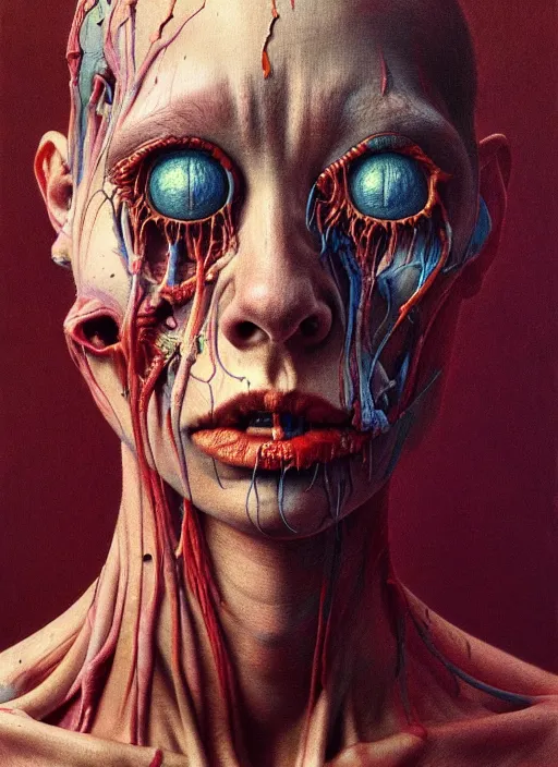 Image similar to there is ugliness in beauty, but there is also beauty in ugliness detailed painting inspired by beksinski and alex gray, accurate anatomy by jenny saville, edward hopper trending on artstation. 8 k