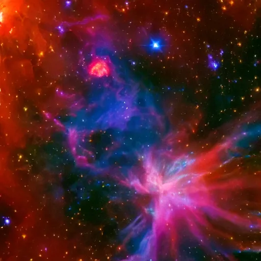 Image similar to supernova nebula, space, stars, hubble, purple, blue, orange, hd, 4 k, award winning, deep field