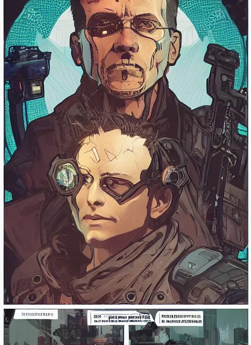 Image similar to cyberpunk self defense instructor. portrait by ashley wood and alphonse mucha and laurie greasley and josan gonzalez and james gurney. spliner cell, apex legends, rb 6 s, hl 2, d & d, cyberpunk 2 0 7 7. realistic face. character clothing. vivid color. dystopian setting.