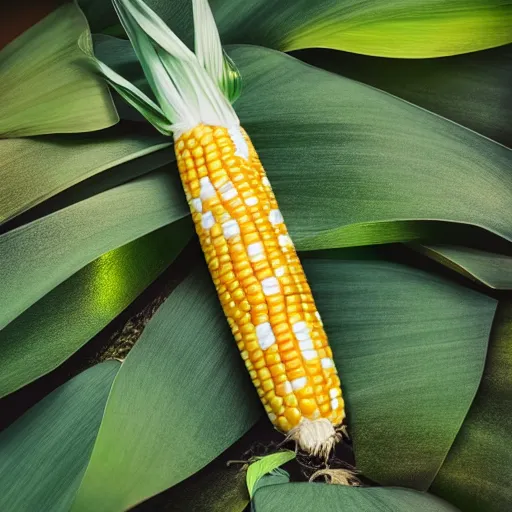 Corn Can Lying On Leaves Studio Lights 5 0 Mm Bokeh Stable Diffusion