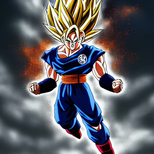 Image similar to ronaldo going super saiyen, dragon ball concept art, highly detailed, hdr, 4 k