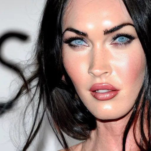 Image similar to close up of megan fox as a fox